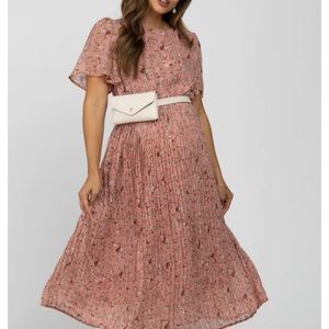 Pink Blush Maternity Midi  Dress